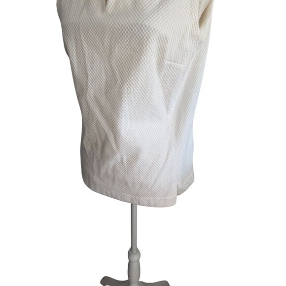 SARA CAMPBELL White Scalloped Cotton Blend Tank Top Size Medium - Picture 10 of 10